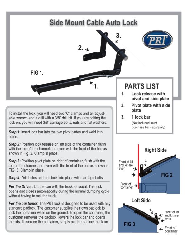 Side Mount Automatic Dumpster Lock JC Pacific Trading Co