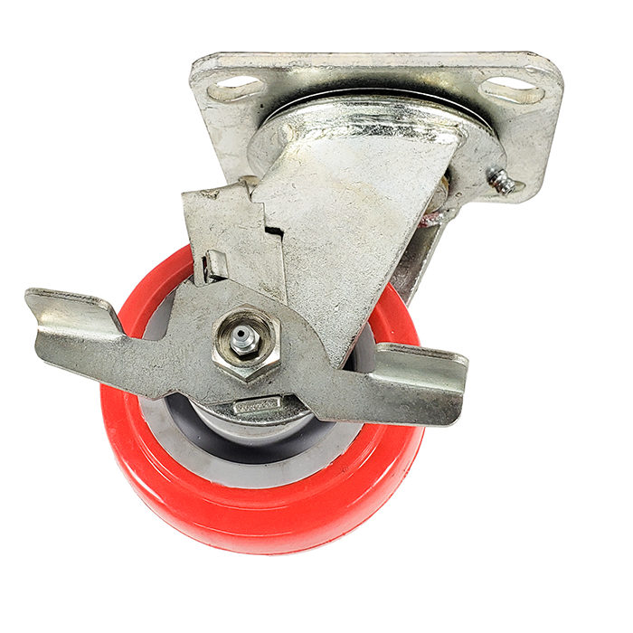 thumbnail interactive-video image 1 of Creative Industrial Sales 3.25x2 Inch Swivel Low Profile Polyurethane Caster Set (2 Swivel, 2 Rigid, 600 Lbs Each) 1 of 2