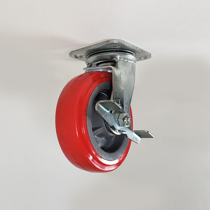 thumbnail image 2 of 6 X 2 Swivel Caster With Brake – Polyurethane Wheel, Rigid, 720 Lbs Capacity Each 2 of 6