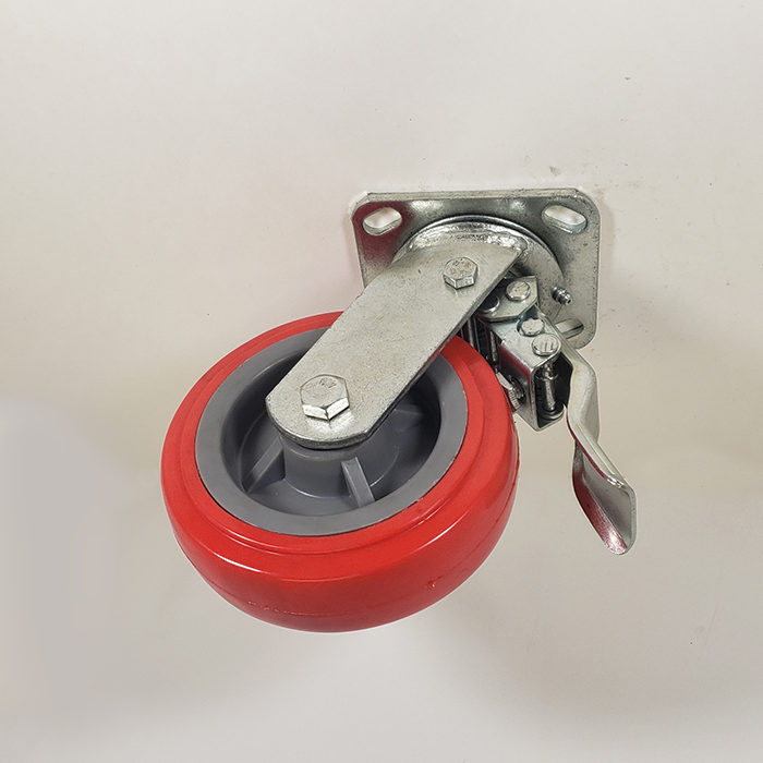 6″ X 2″ Total Lock Swivel Caster With Polyurethane on Polyolefin Wheel