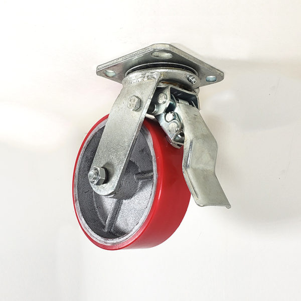 6″ X 2″ Total Locking Swivel Caster W/Polyurethane on Steel Wheel JC