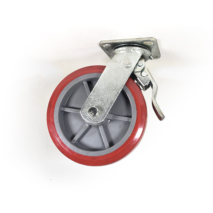 8″ X 2″ Total Lock Swivel Caster With Polyurethane on Polyolefin Wheel